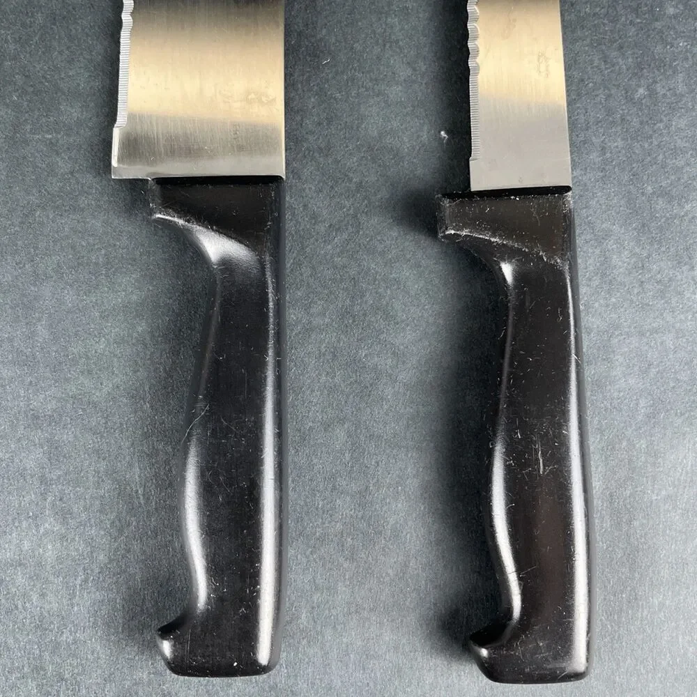 Vintage JCPenney Kitchen Knife Set 2pc Stainless Japan Chef & Serrated Slicer‎